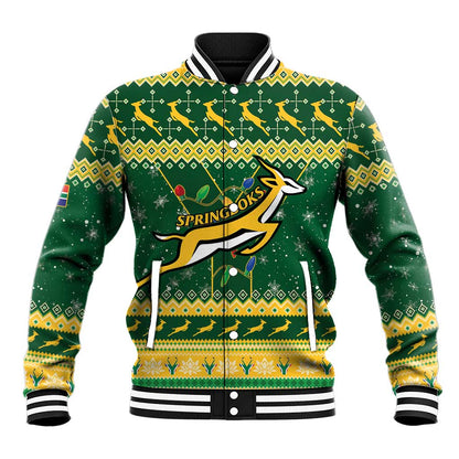 South Africa Christmas Rugby Baseball Jacket Springboks Geseende Kersfees LT15