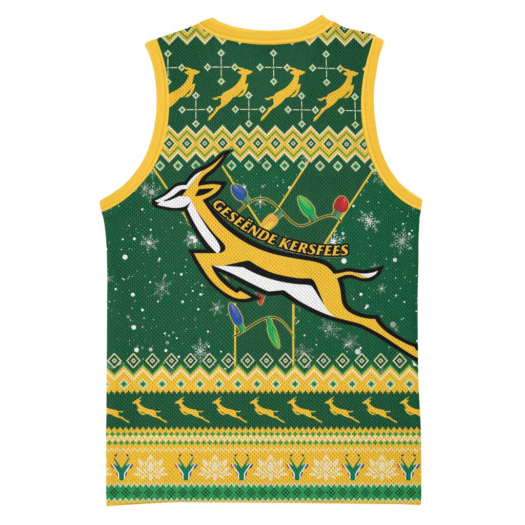 South Africa Christmas Rugby Basketball Jersey Springboks Geseende Kersfees LT15