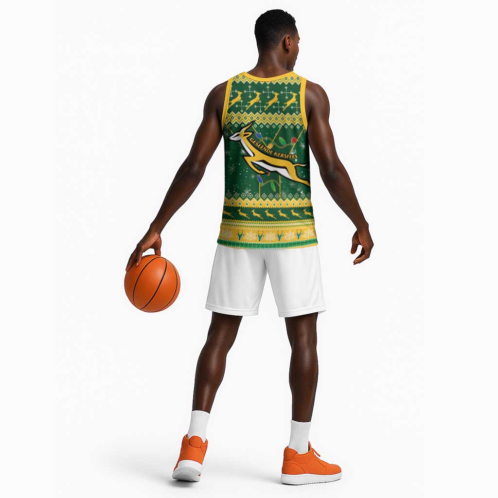 South Africa Christmas Rugby Basketball Jersey Springboks Geseende Kersfees LT15