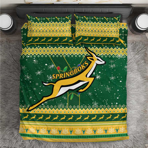 South Africa Christmas Rugby Bedding Set Springboks Geseende Kersfees