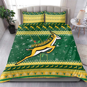 South Africa Christmas Rugby Bedding Set Springboks Geseende Kersfees