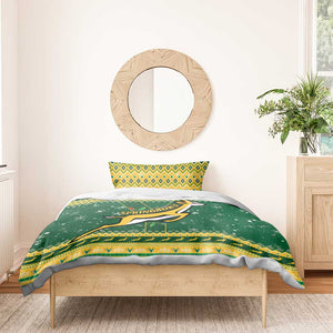 South Africa Christmas Rugby Bedding Set Springboks Geseende Kersfees