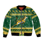 South Africa Christmas Rugby Bomber Jacket Springboks Geseende Kersfees