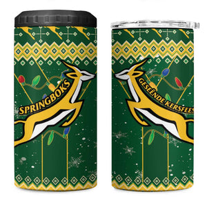 South Africa Christmas Rugby 4 in 1 Can Cooler Tumbler Springboks Geseende Kersfees