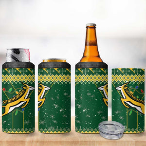 South Africa Christmas Rugby 4 in 1 Can Cooler Tumbler Springboks Geseende Kersfees