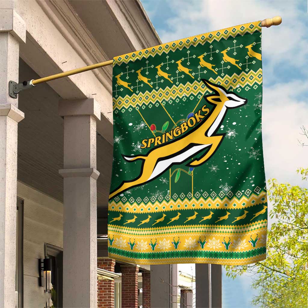 South Africa Christmas Rugby Garden Flag Springboks Geseende Kersfees