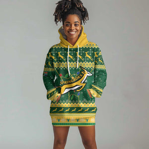 South Africa Christmas Rugby Hoodie Dress Springboks Geseende Kersfees