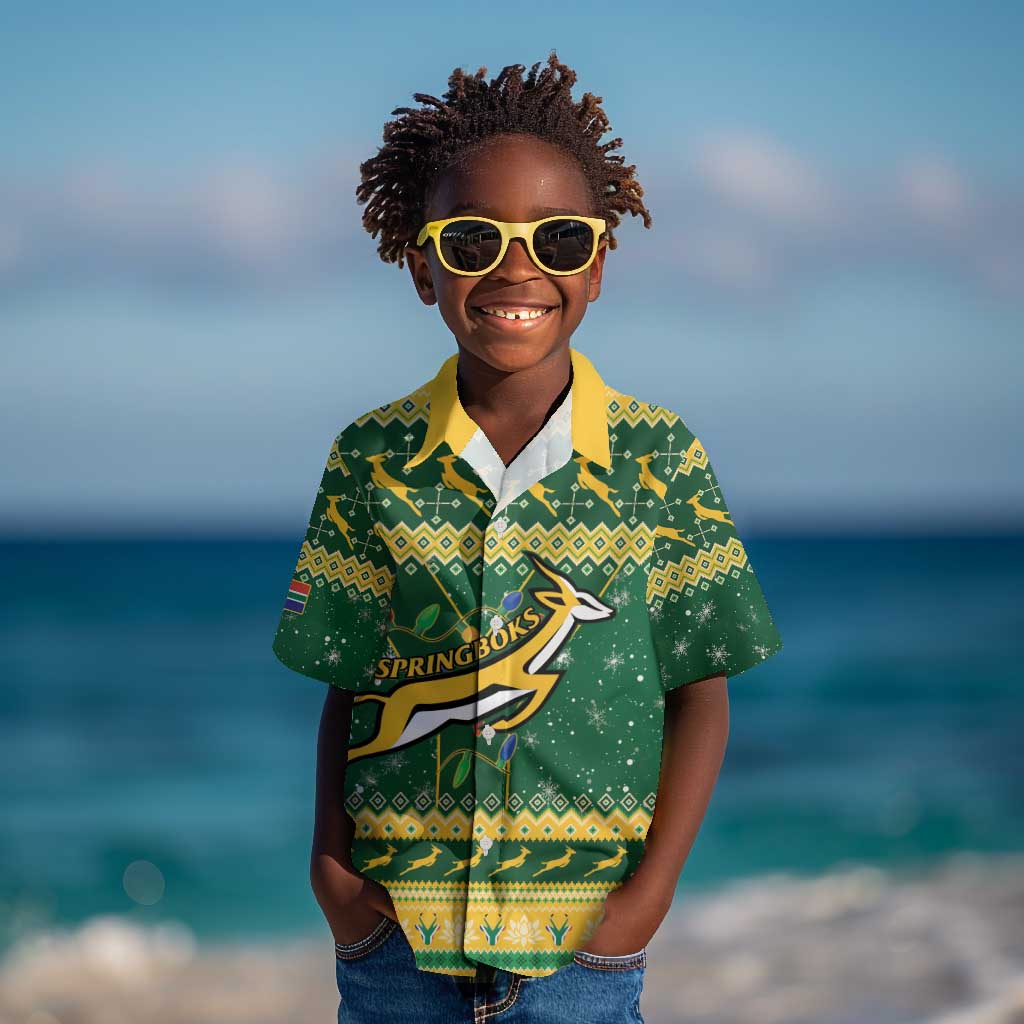 South Africa Christmas Rugby Kid Hawaiian Shirt Springboks Geseende Kersfees