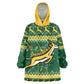 South Africa Christmas Rugby Kid Wearable Blanket Hoodie Springboks Geseende Kersfees
