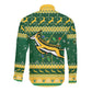 South Africa Christmas Rugby Long Sleeve Button Shirt Springboks Geseende Kersfees