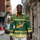 South Africa Christmas Rugby Long Sleeve Button Shirt Springboks Geseende Kersfees