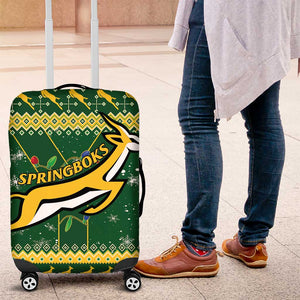 South Africa Christmas Rugby Luggage Cover Springboks Geseende Kersfees