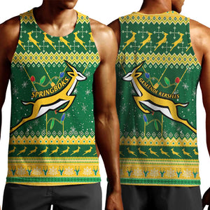 South Africa Christmas Rugby Men Tank Top Springboks Geseende Kersfees