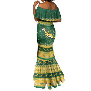 South Africa Christmas Rugby Mermaid Dress Springboks Geseende Kersfees