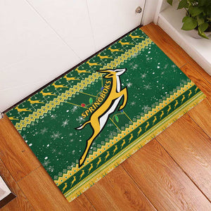 South Africa Christmas Rugby Rubber Doormat Springboks Geseende Kersfees