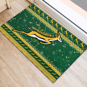 South Africa Christmas Rugby Rubber Doormat Springboks Geseende Kersfees