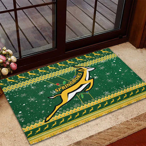 South Africa Christmas Rugby Rubber Doormat Springboks Geseende Kersfees