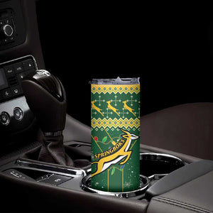 South Africa Christmas Rugby Skinny Tumbler Springboks Geseende Kersfees