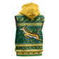 South Africa Christmas Rugby Sleeveless Zip Hoodie Springboks Geseende Kersfees - African Pride