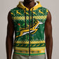South Africa Christmas Rugby Sleeveless Zip Hoodie Springboks Geseende Kersfees - African Pride
