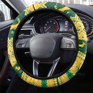 South Africa Christmas Rugby Steering Wheel Cover Springboks Geseende Kersfees