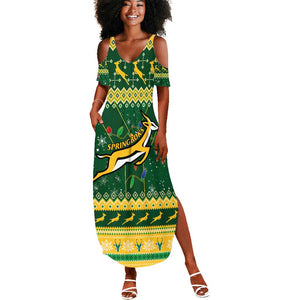 South Africa Christmas Rugby Summer Maxi Dress Springboks Geseende Kersfees