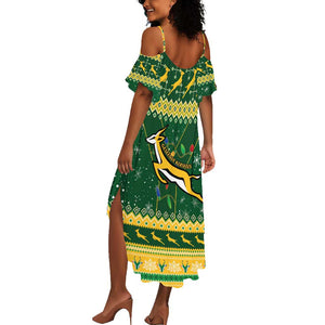 South Africa Christmas Rugby Summer Maxi Dress Springboks Geseende Kersfees