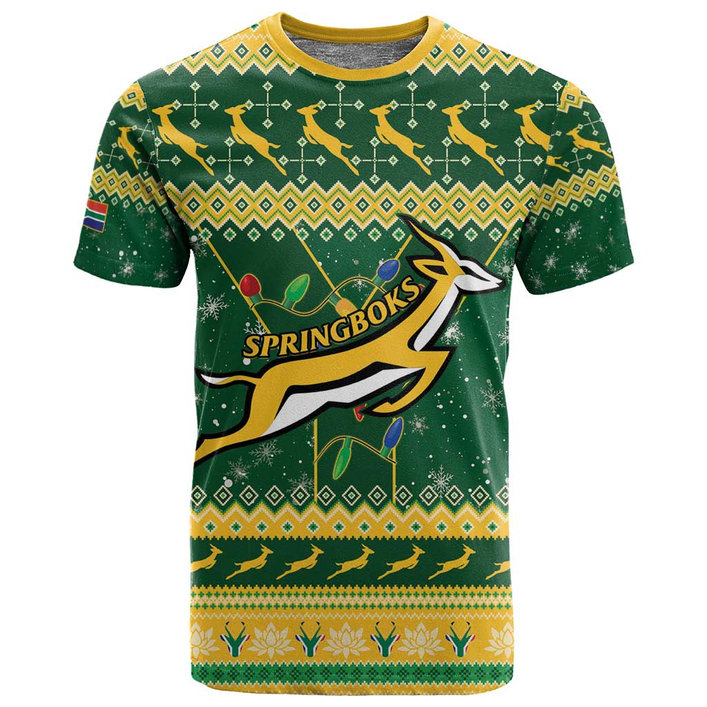 South Africa Christmas Rugby T shirt Springboks Geseende Kersfees