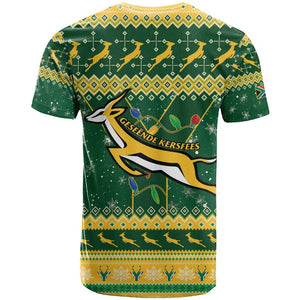 South Africa Christmas Rugby T shirt Springboks Geseende Kersfees