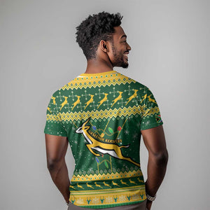 South Africa Christmas Rugby T shirt Springboks Geseende Kersfees