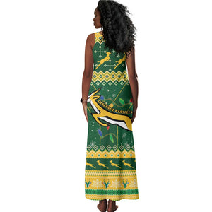 South Africa Christmas Rugby Tank Maxi Dress Springboks Geseende Kersfees