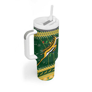 South Africa Christmas Rugby Tumbler With Handle Springboks Geseende Kersfees