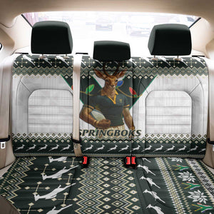 South Africa Christmas Rugby Back Car Seat Cover Springboks Mascot Mix African Pattern