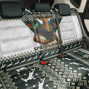 South Africa Christmas Rugby Back Car Seat Cover Springboks Mascot Mix African Pattern