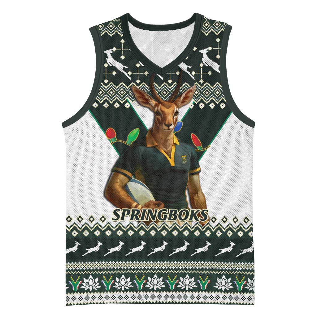 South Africa Christmas Rugby Basketball Jersey Springboks Mascot Mix African Pattern LT15