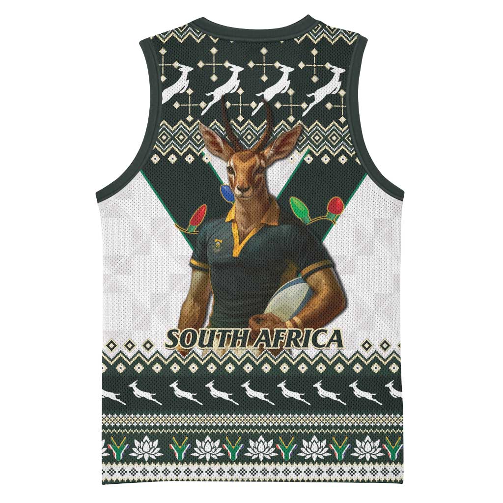 South Africa Christmas Rugby Basketball Jersey Springboks Mascot Mix African Pattern LT15