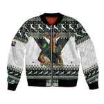 South Africa Christmas Rugby Bomber Jacket Springboks Mascot Mix African Pattern