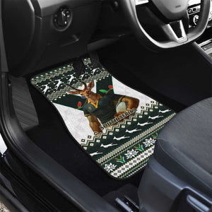 South Africa Christmas Rugby Car Mats Springboks Mascot Mix African Pattern