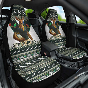 South Africa Christmas Rugby Car Seat Cover Springboks Mascot Mix African Pattern