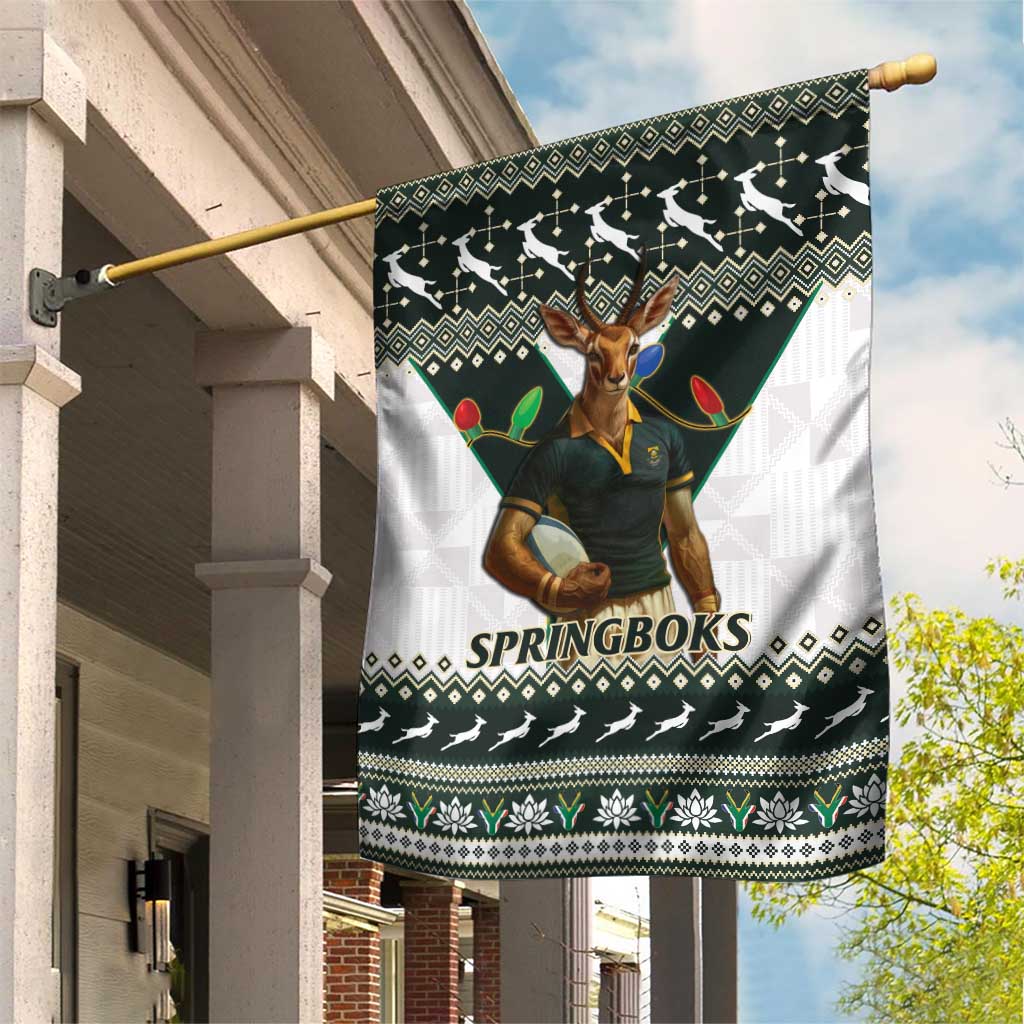 South Africa Christmas Rugby Garden Flag Springboks Mascot Mix African Pattern