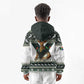 South Africa Christmas Rugby Kid Hoodie Springboks Mascot Mix African Pattern