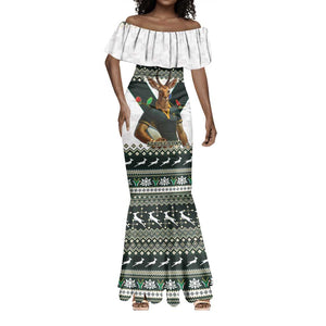 South Africa Christmas Rugby Mermaid Dress Springboks Mascot Mix African Pattern