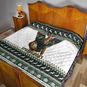 South Africa Christmas Rugby Quilt Springboks Mascot Mix African Pattern