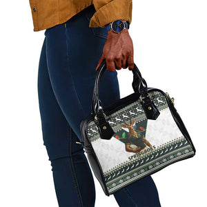 South Africa Christmas Rugby Shoulder Handbag Springboks Mascot Mix African Pattern