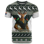 South Africa Christmas Rugby T shirt Springboks Mascot Mix African Pattern