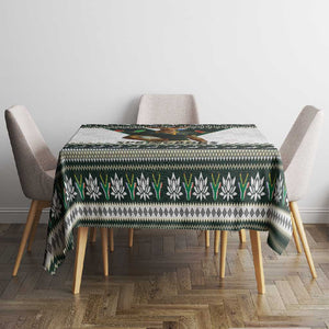 South Africa Christmas Rugby Tablecloth Springboks Mascot Mix African Pattern