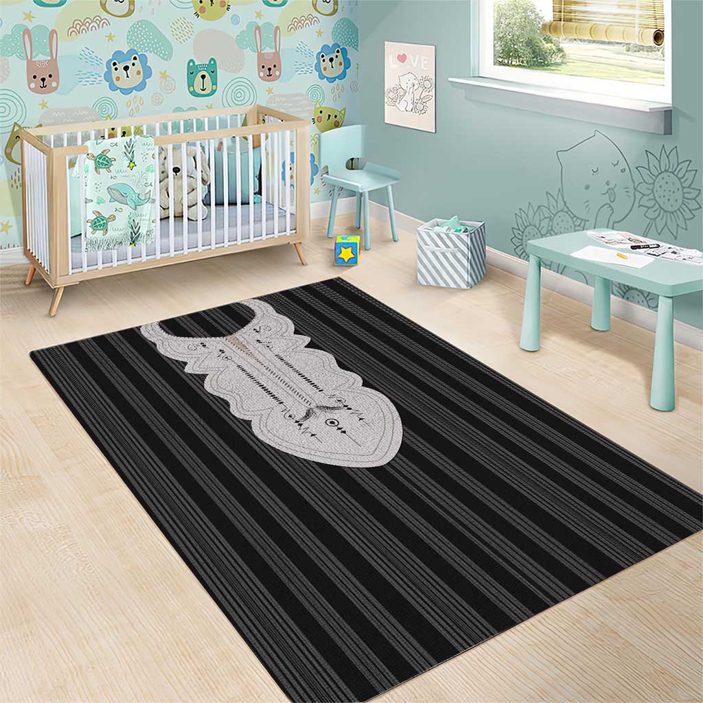 Liberia Kpelle Ethnic Heritage Pattern - Black Area Rug - African Pride