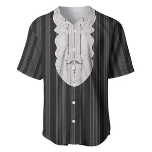 Liberia Kpelle Ethnic Heritage Pattern - Black Baseball Jersey - African Pride