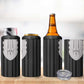Liberia Kpelle Ethnic Heritage Pattern - Black 4 in 1 Can Cooler Tumbler - African Pride