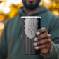 Liberia Kpelle Ethnic Heritage Pattern - Black 4 in 1 Can Cooler Tumbler - African Pride